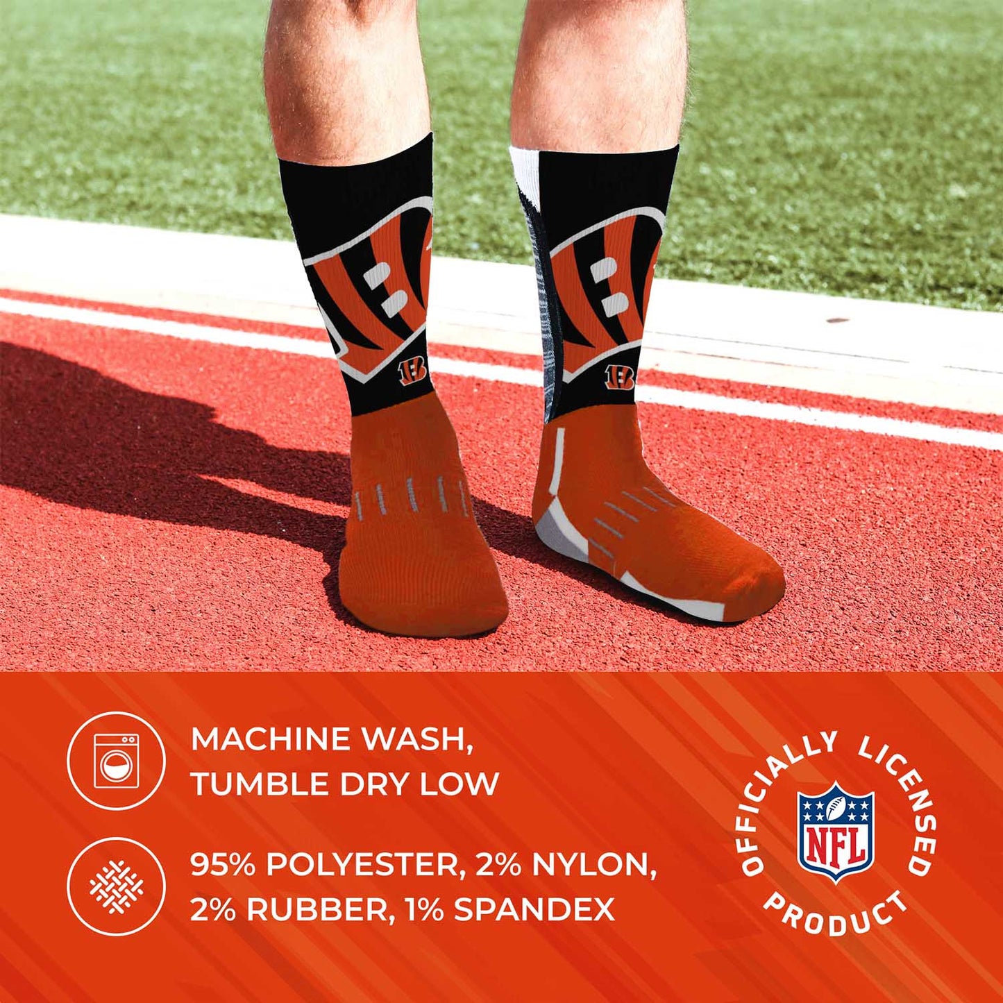 Cincinnati Bengals NFL Youth V Curve Socks - Orange