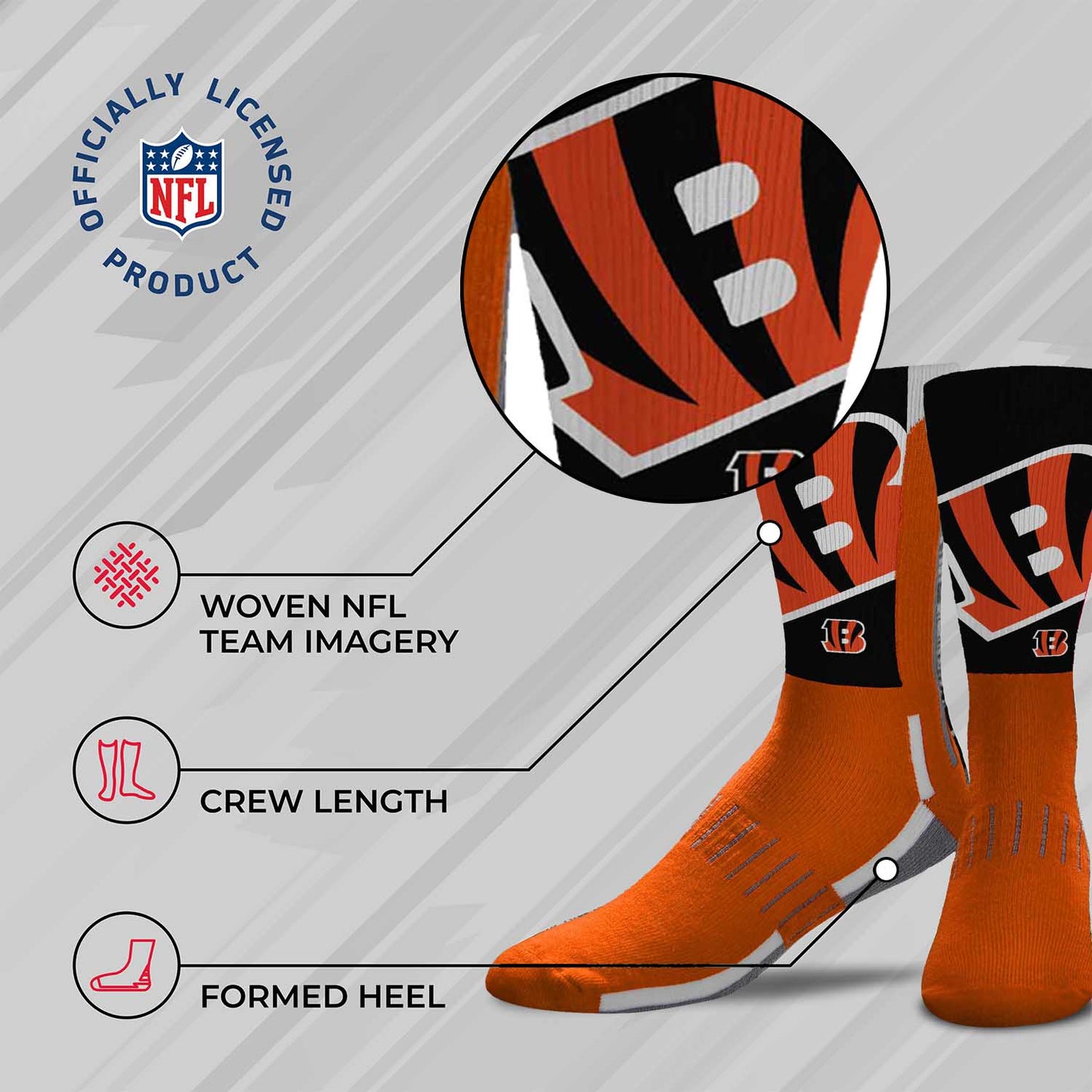 Cincinnati Bengals NFL Youth V Curve Socks - Orange