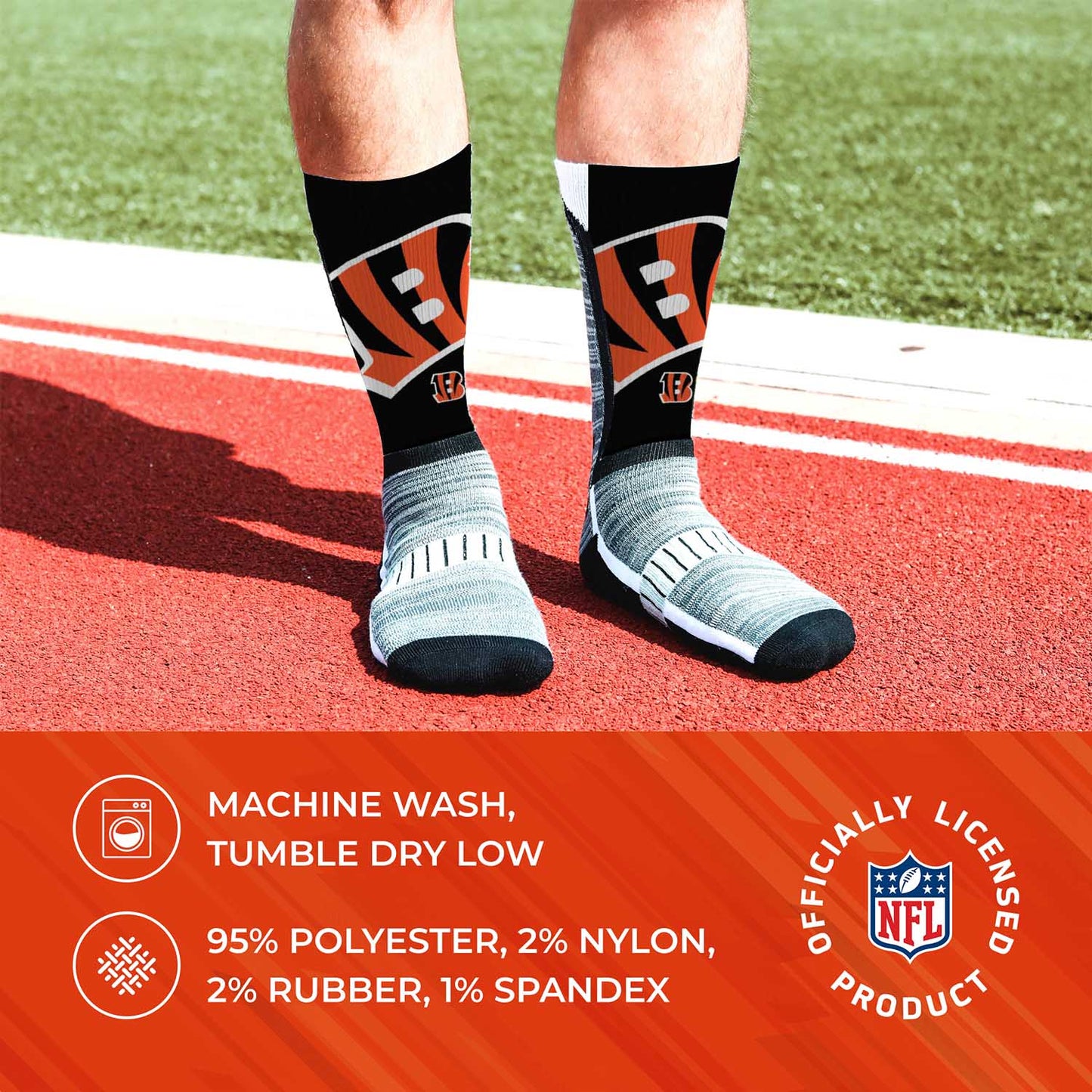 Cincinnati Bengals NFL V Curve  Socks - Black