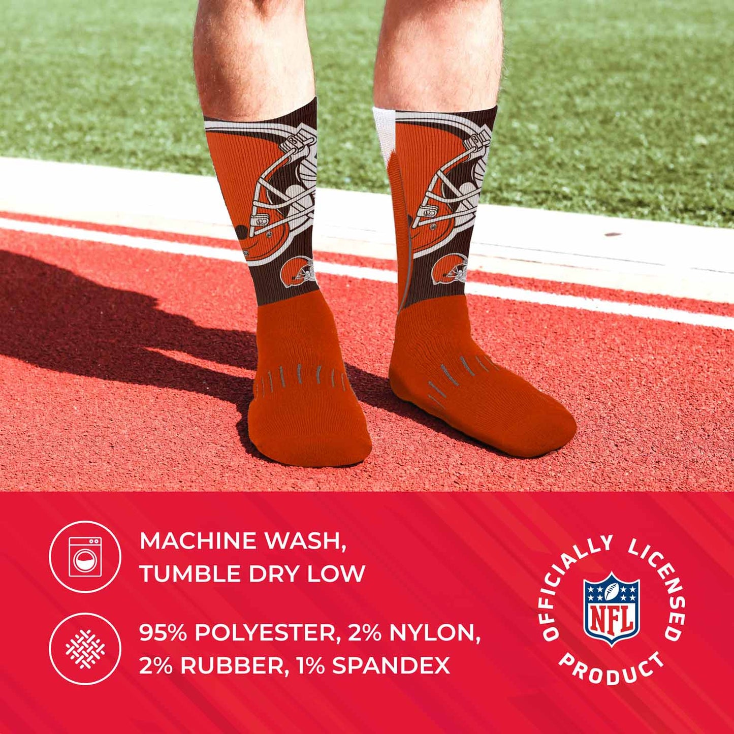 Cleveland Browns NFL V Curve  Socks - Team Color
