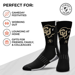 Colorado Buffaloes NCAA Adult State and University Crew Socks - Charcoal