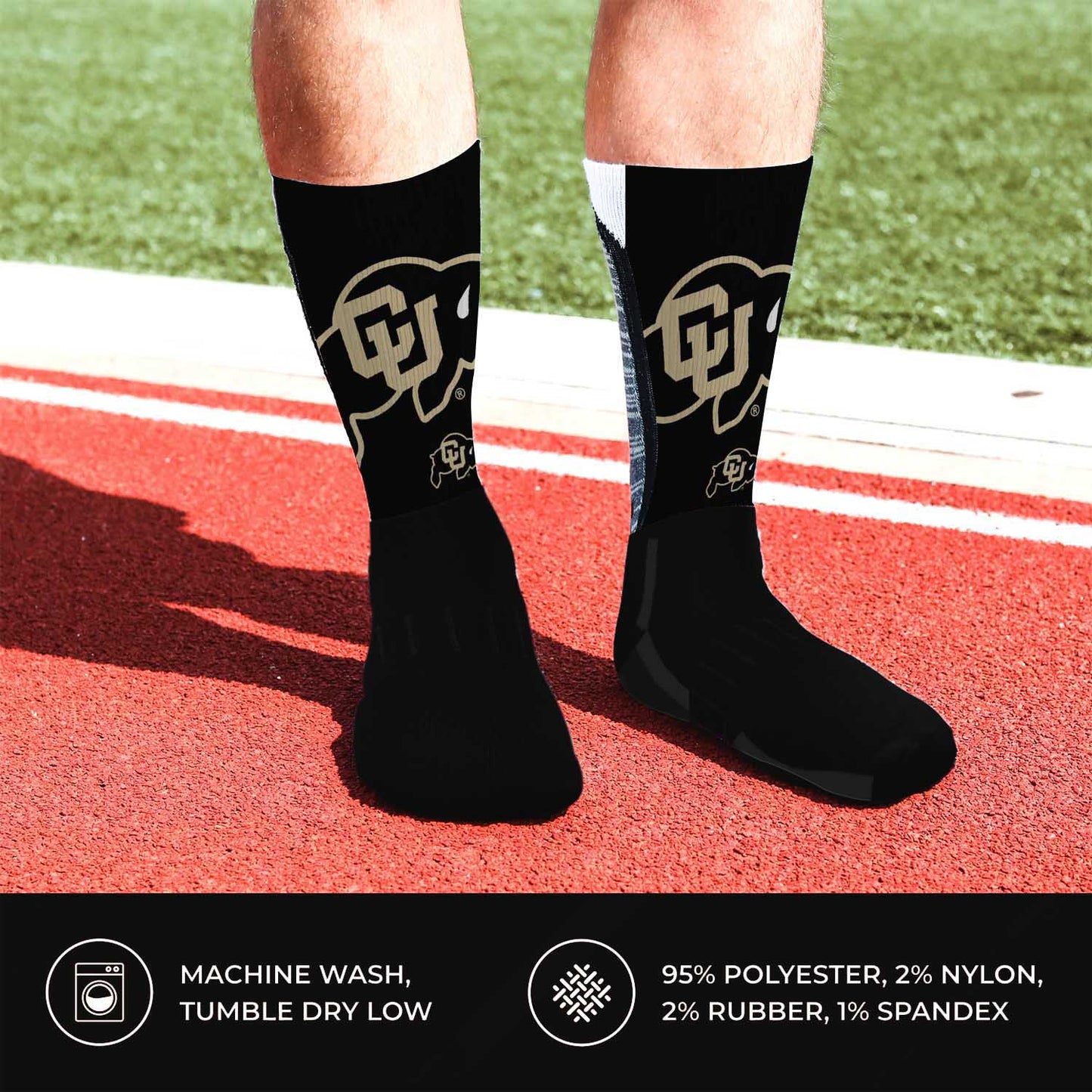 Colorado Buffaloes NCAA Adult State and University Crew Socks - Charcoal