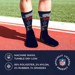 Dallas Cowboys NFL Adult Zoom Location Crew Socks - Navy