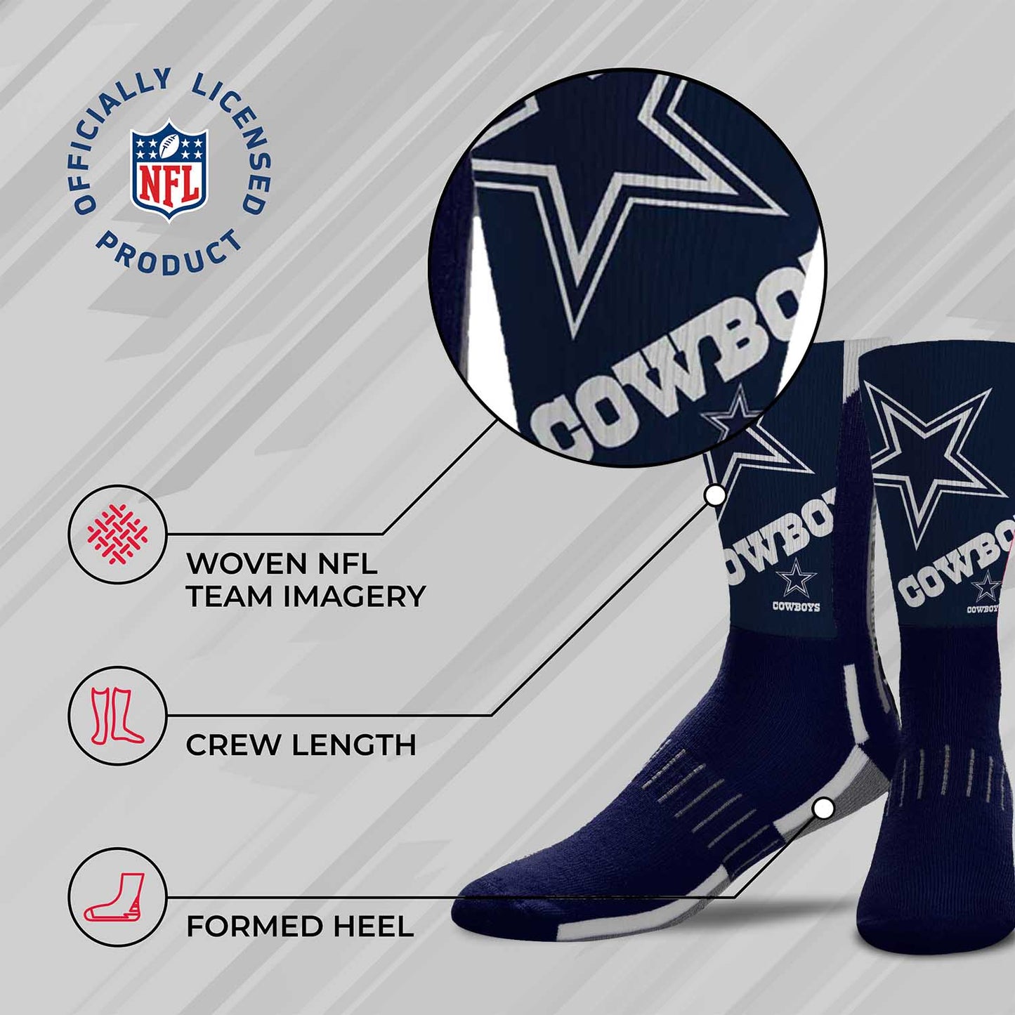 Dallas Cowboys NFL V Curve  Socks - Blue