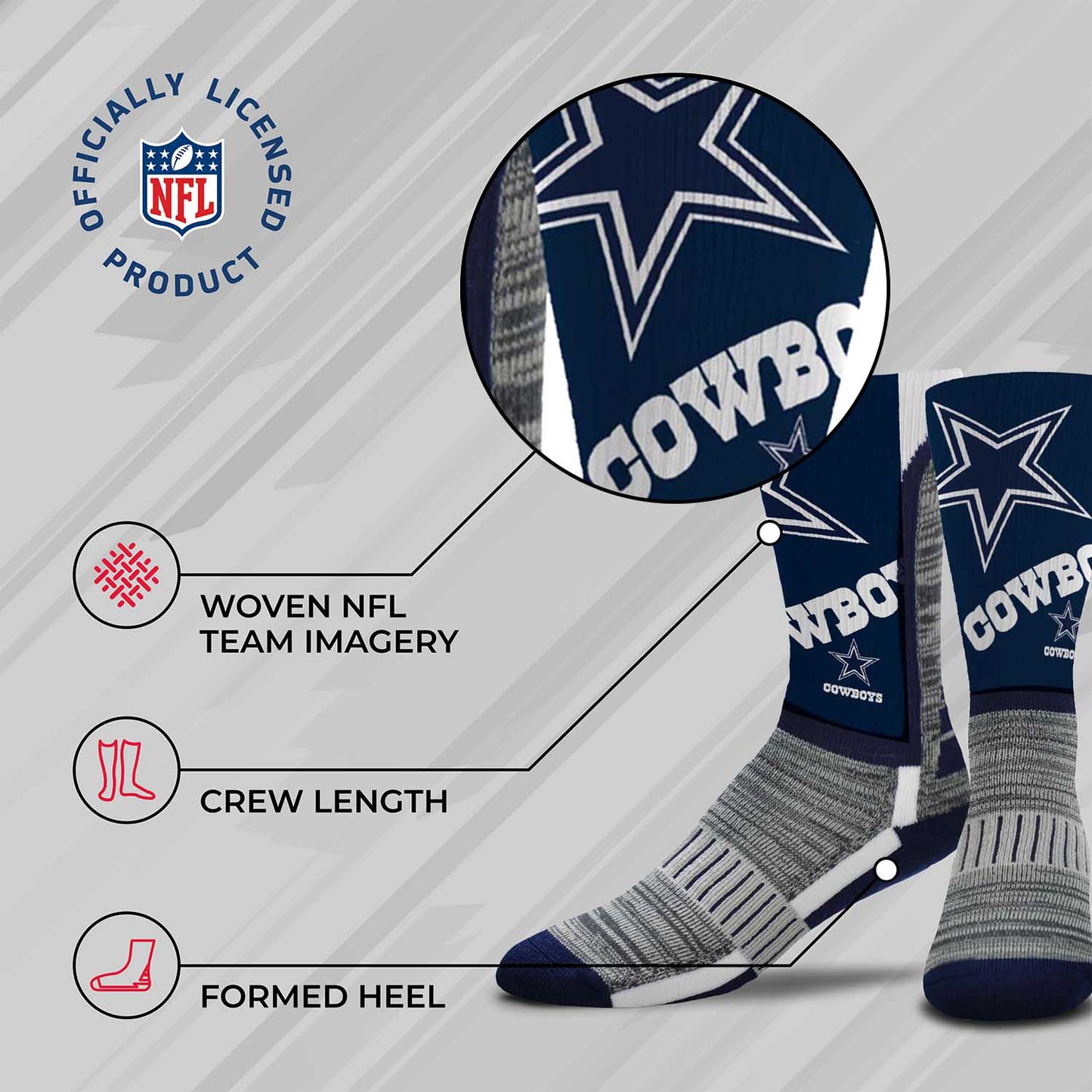 Dallas Cowboys NFL Youth V Curve Socks - Navy