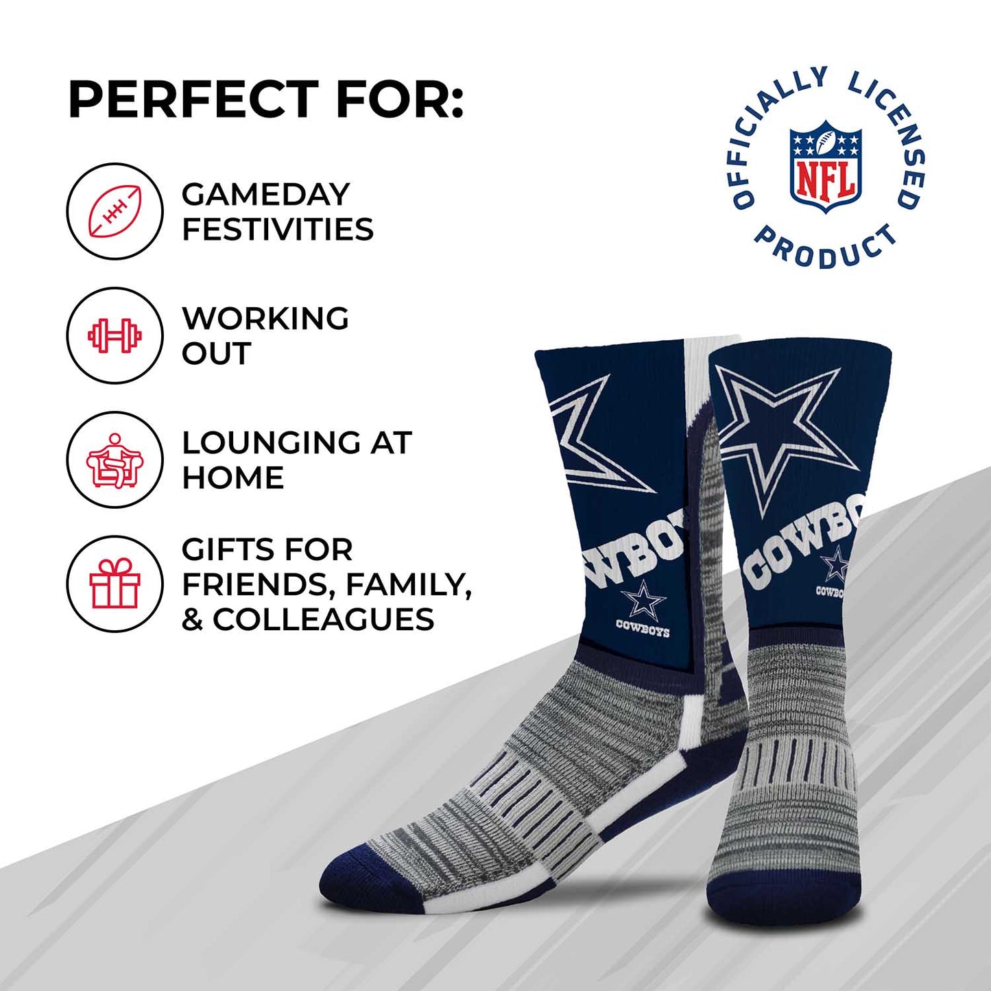 Dallas Cowboys NFL Youth V Curve Socks - Navy