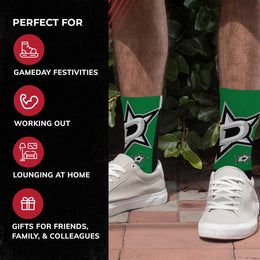 Dallas Stars Adult NHL Zoom Curve Team Crew Socks - Black