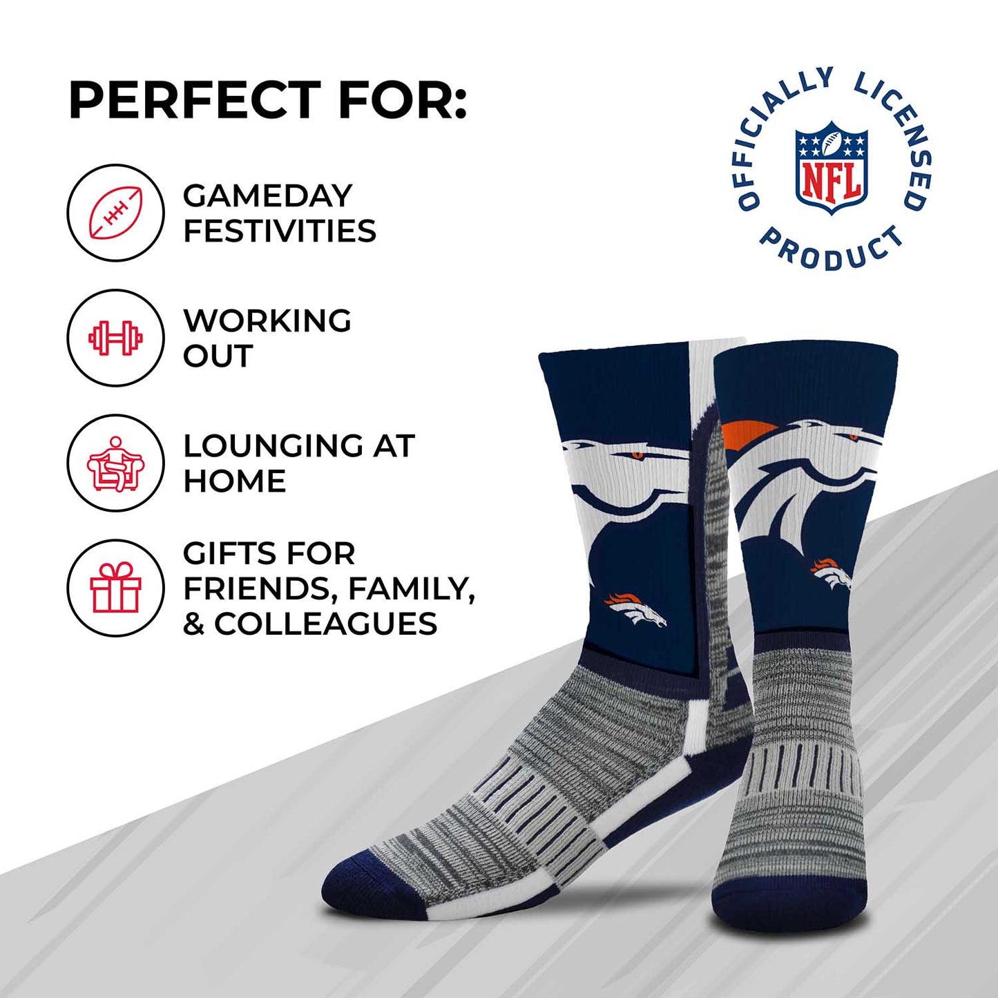 Denver Broncos NFL Youth V Curve Socks - Navy