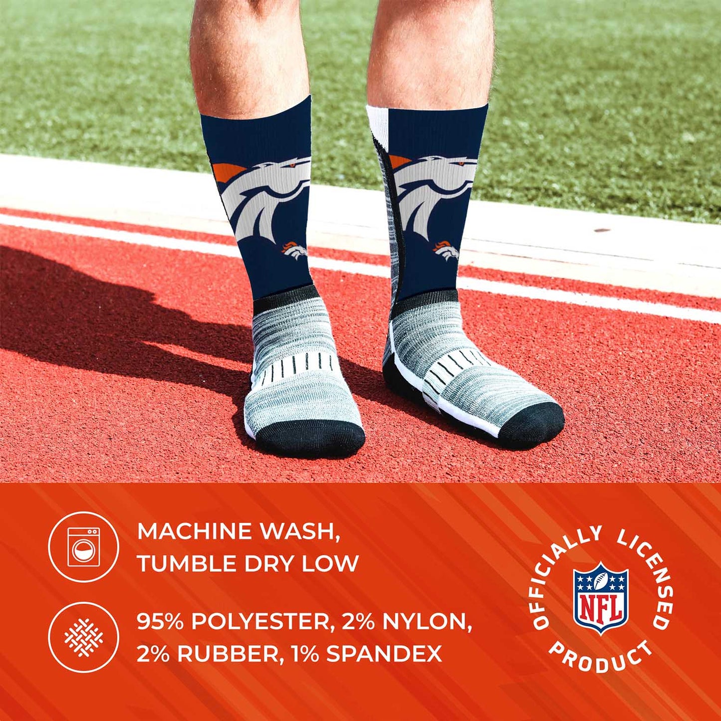 Denver Broncos NFL Youth V Curve Socks - Navy