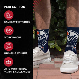 Edmonton Oilers Youth NHL Zoom Curve Team Crew Socks - Navy