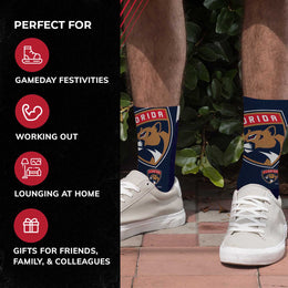 Florida Panthers Adult NHL Zoom Curve Team Crew Socks - Navy