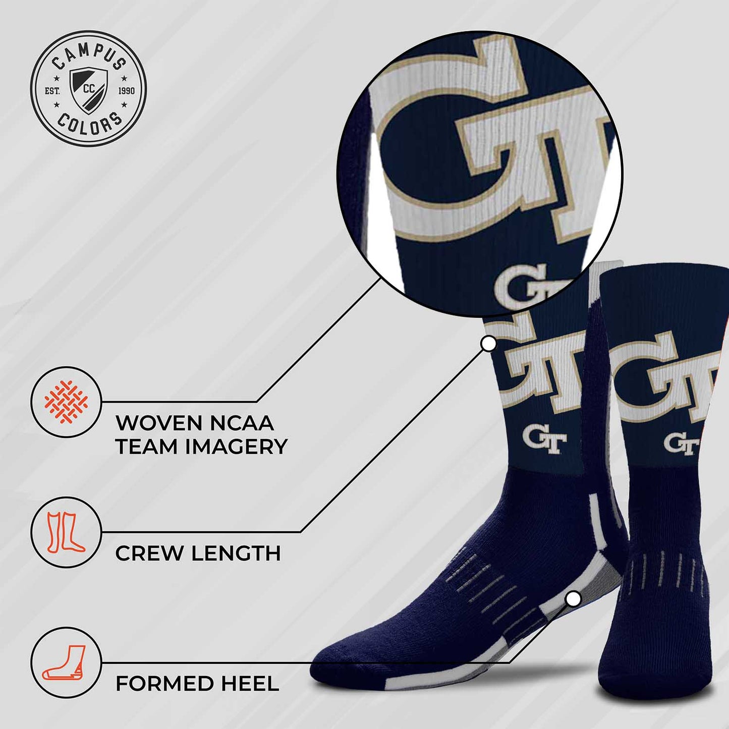 Georgia Tech Yellowjackets NCAA Youth University Socks - Team Color