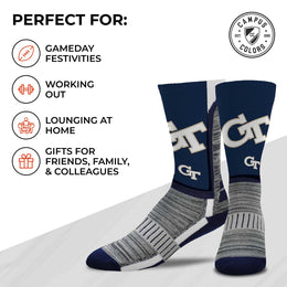 Georgia Tech Yellowjackets NCAA Adult State and University Crew Socks - Navy