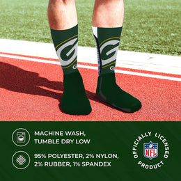 Green Bay Packers NFL V Curve  Socks - Forest Green