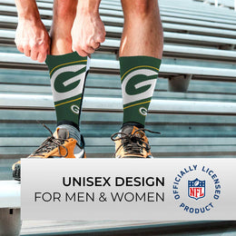 Green Bay Packers NFL V Curve  Socks - Green
