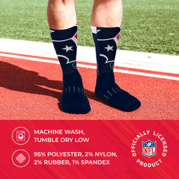 Houston Texans NFL Adult Curve Socks - Indigo/Navy