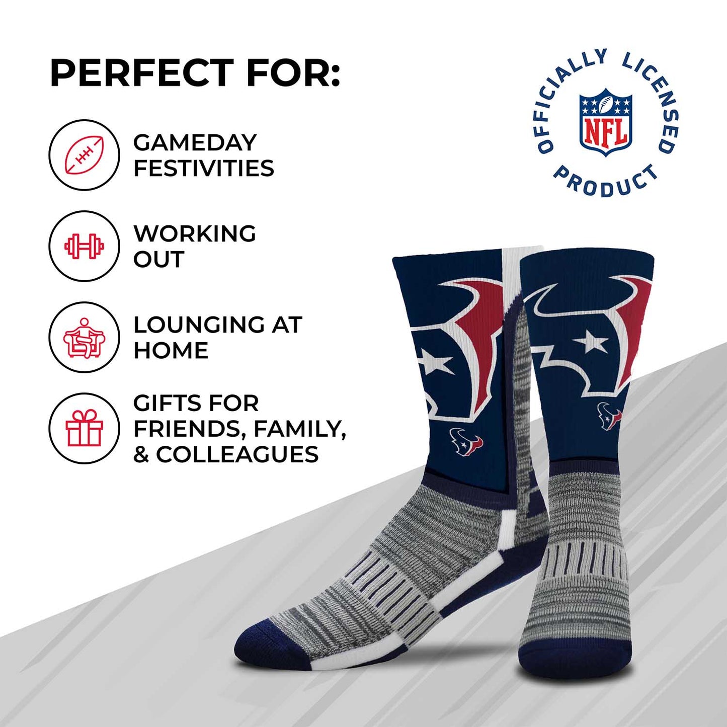 Houston Texans NFL Youth V Curve Socks - Navy