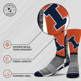 Illinois Fighting Illini NCAA Youth University Socks - Orange