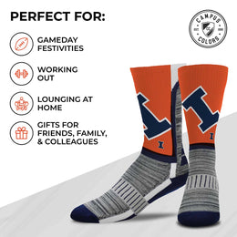 Illinois Fighting Illini NCAA Adult State and University Crew Socks - Orange