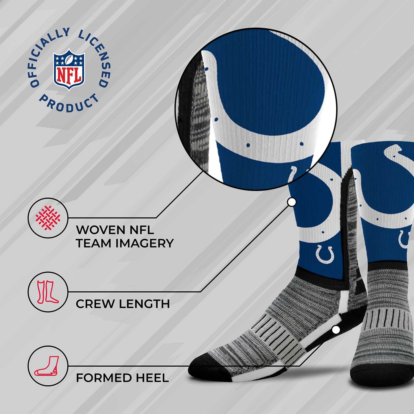 Indianapolis Colts NFL Adult Curve Socks - Blue