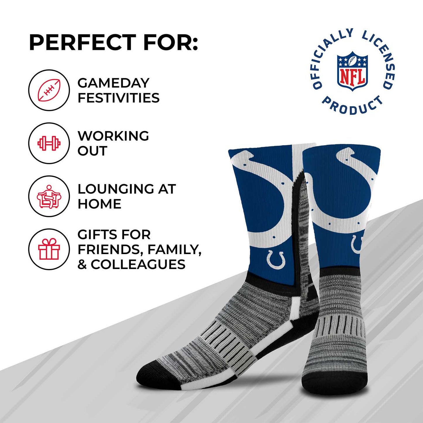 Indianapolis Colts NFL Adult Curve Socks - Blue