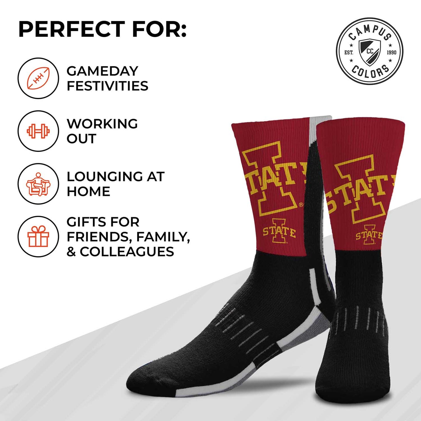 Iowa State Cyclones NCAA Youth University Socks - Black