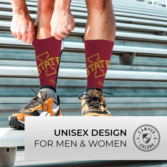 Iowa State Cyclones NCAA Adult State and University Crew Socks - Maroon