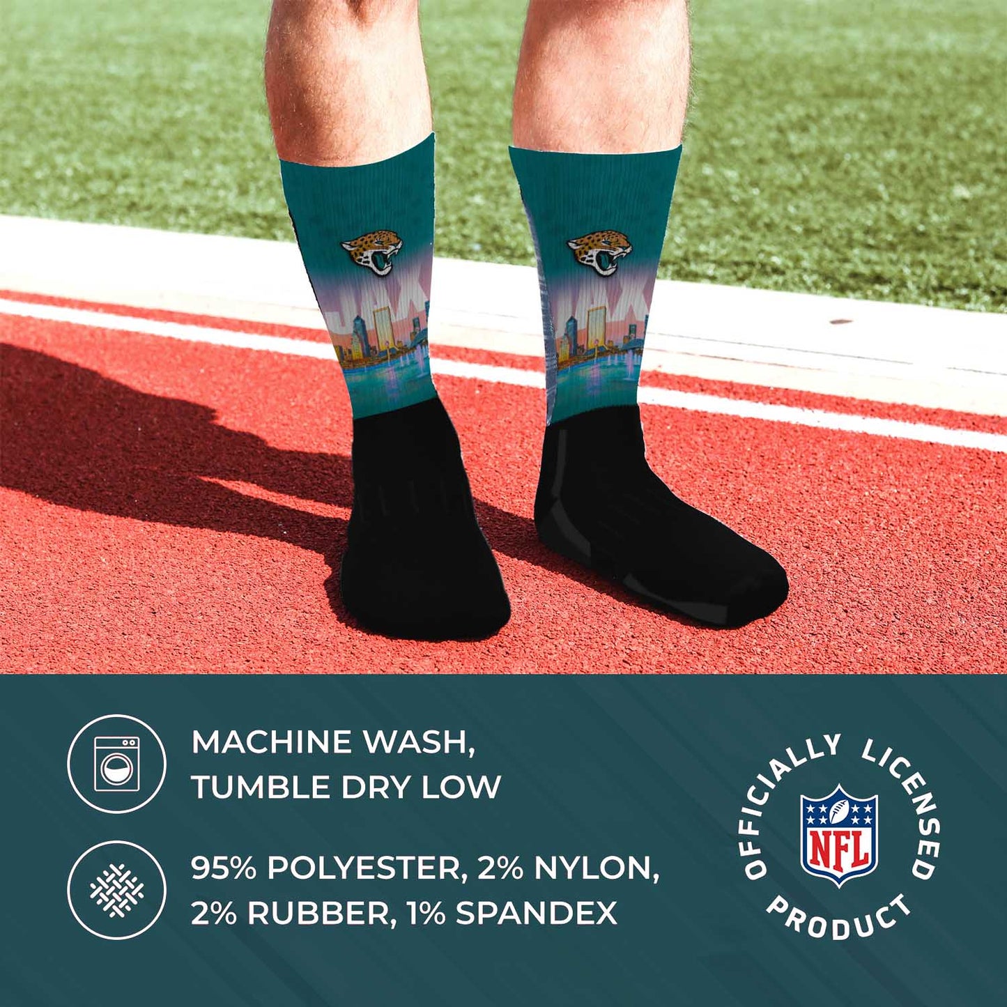 Jacksonville Jaguars NFL Youth Zoom Location Crew Socks - Black