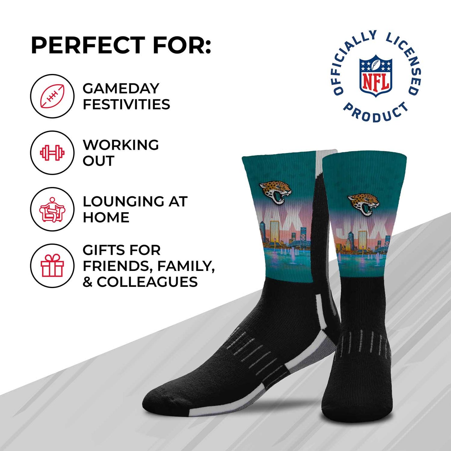 Jacksonville Jaguars NFL Youth Zoom Location Crew Socks - Black