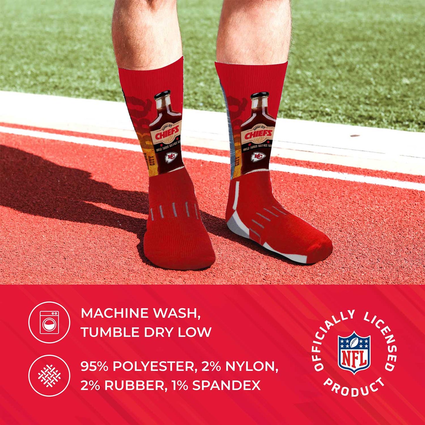 Kansas City Chiefs NFL Youth Zoom Location Crew Socks - Red