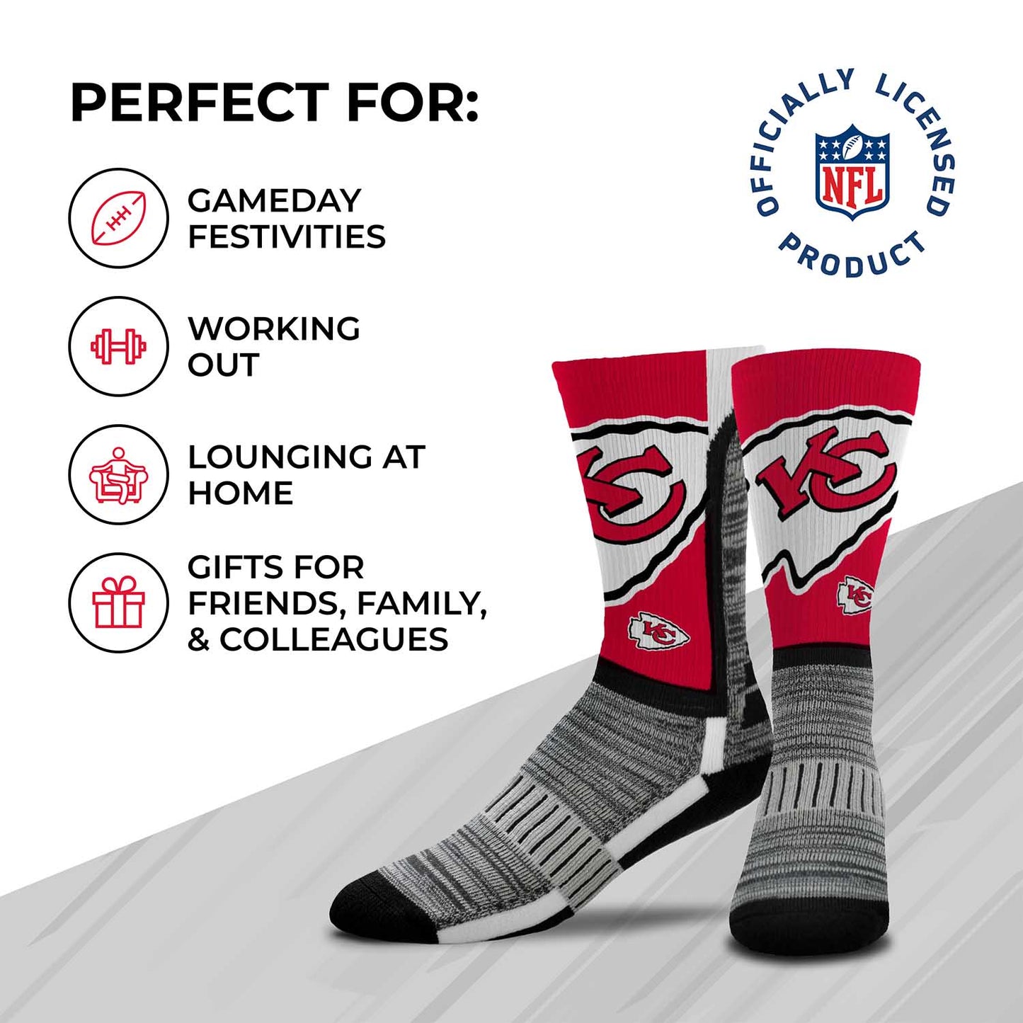 Kansas City Chiefs NFL Youth V Curve Socks - Red