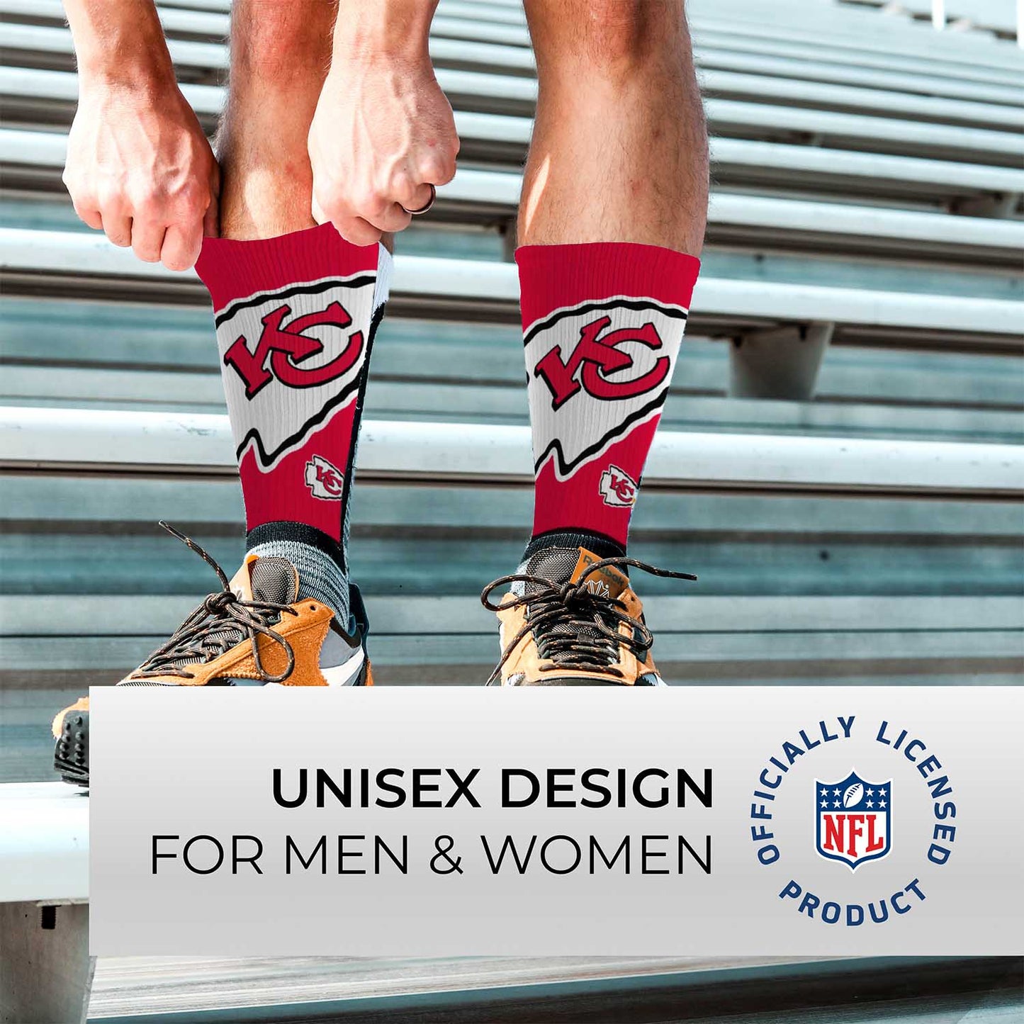 Kansas City Chiefs NFL Youth V Curve Socks - Red