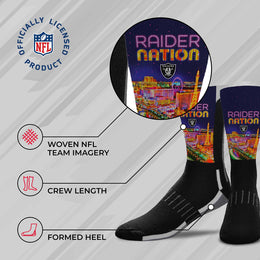 Las Vegas Raiders NFL Youth Zoom Location Crew Socks - Black