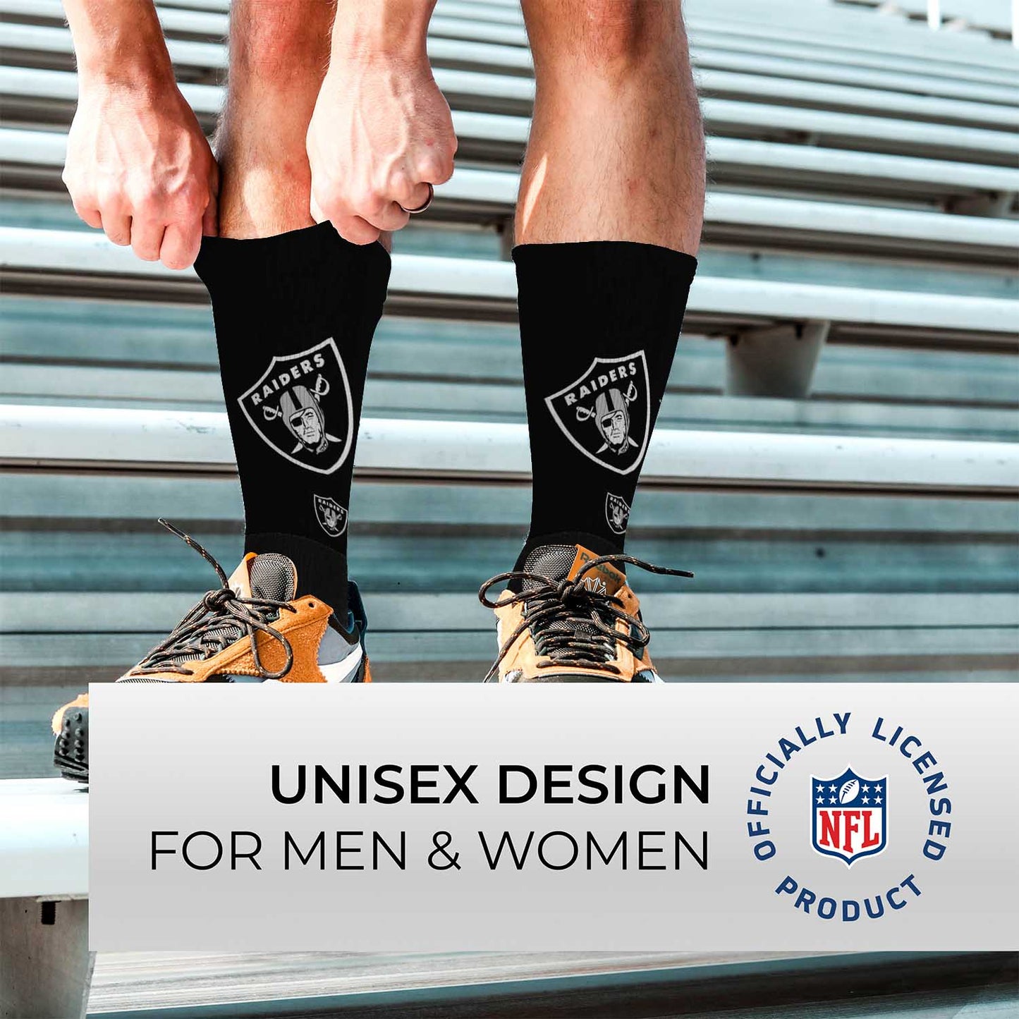 Las Vegas Raiders NFL Youth V Curve Socks - Team Color