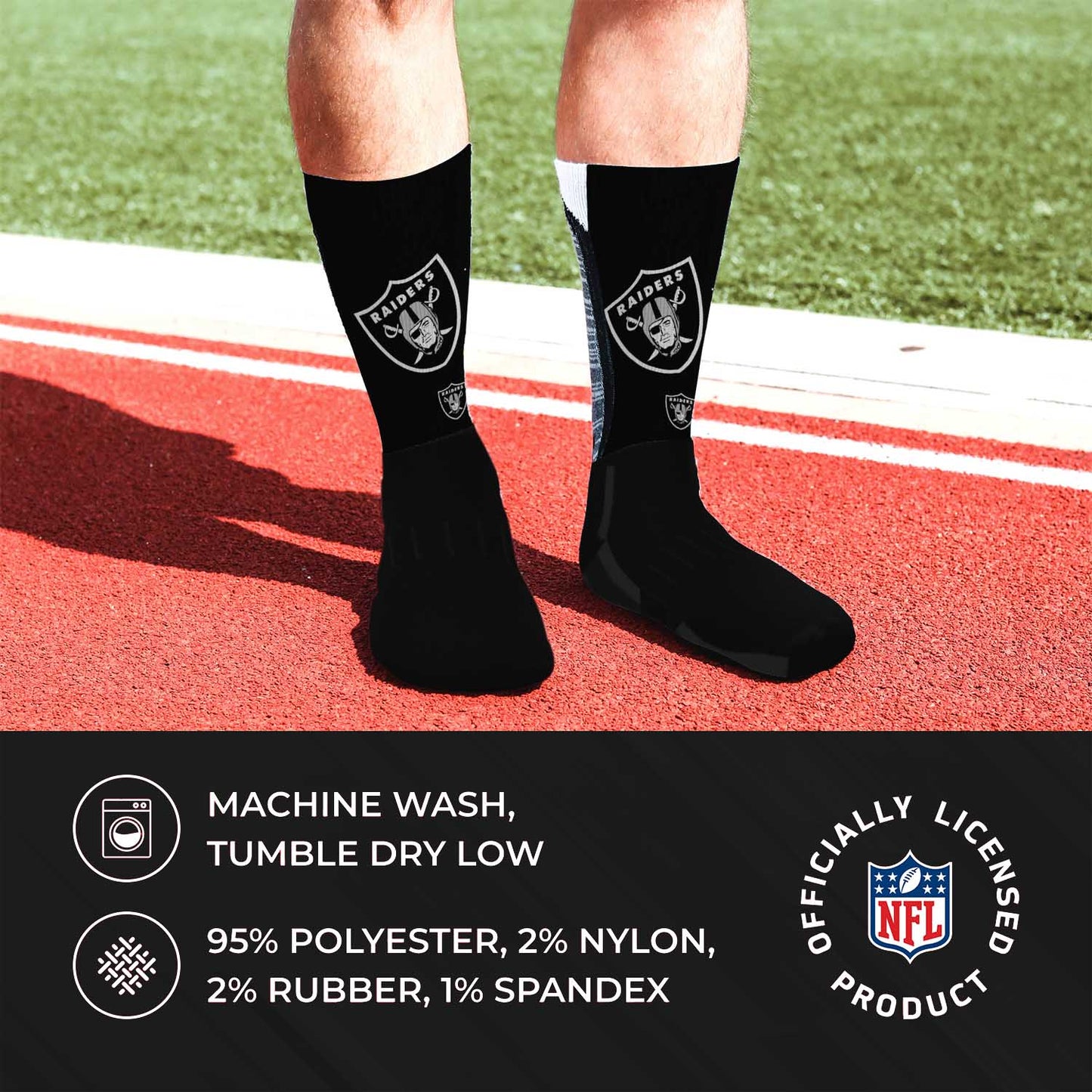 Las Vegas Raiders NFL Adult Curve Socks - Team Color