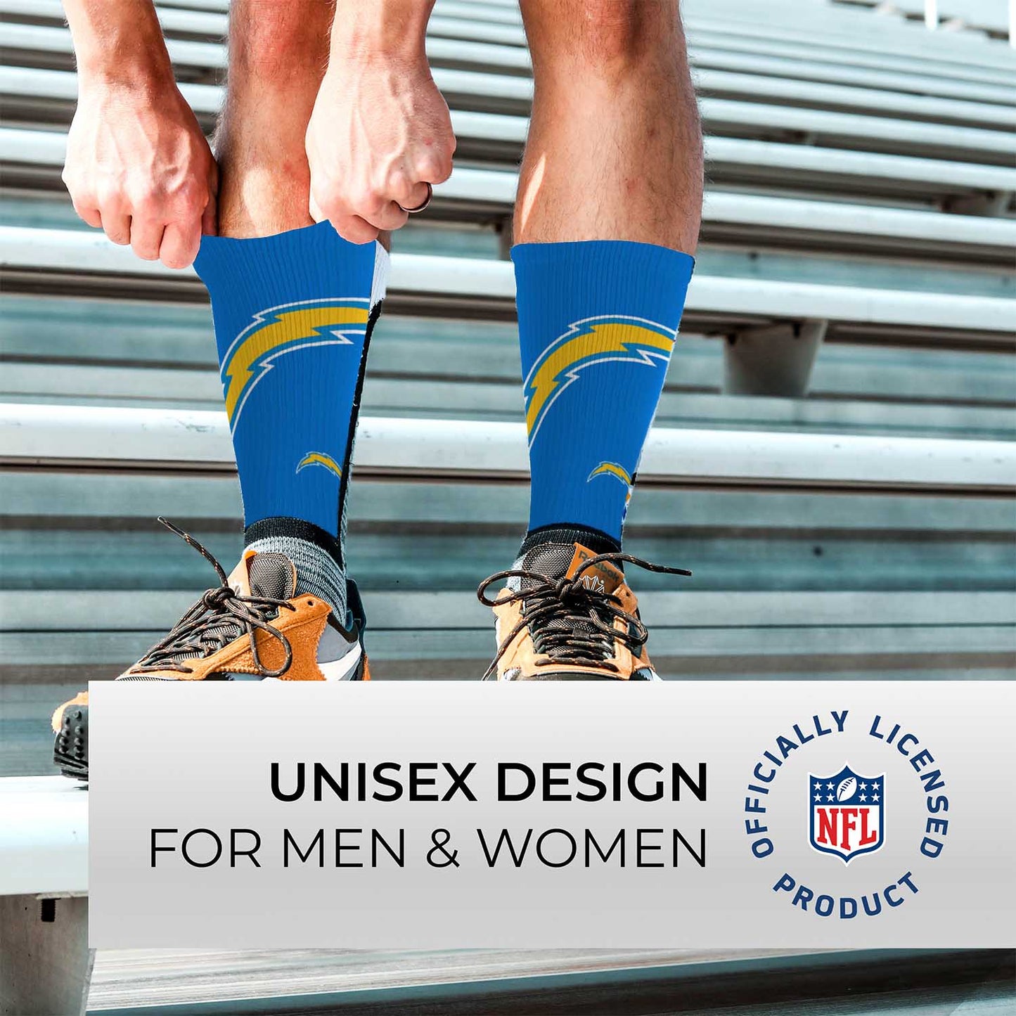 Los Angeles Chargers NFL Adult Curve Socks - Blue