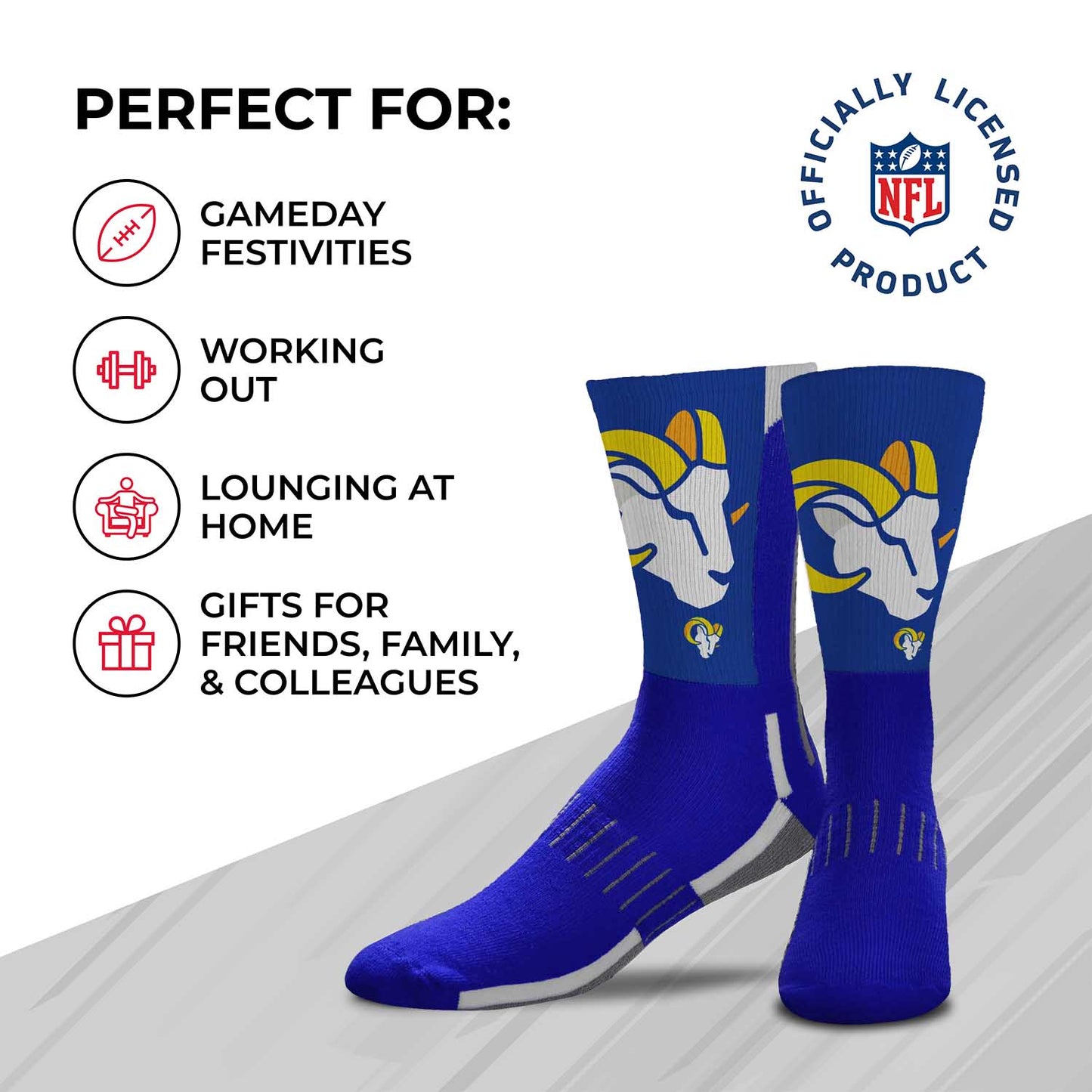 Los Angeles Rams NFL Youth V Curve Socks - Royal
