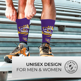 LSU Tigers NCAA Adult State and University Crew Socks - Violet