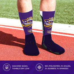 LSU Tigers NCAA Adult State and University Crew Socks - Violet