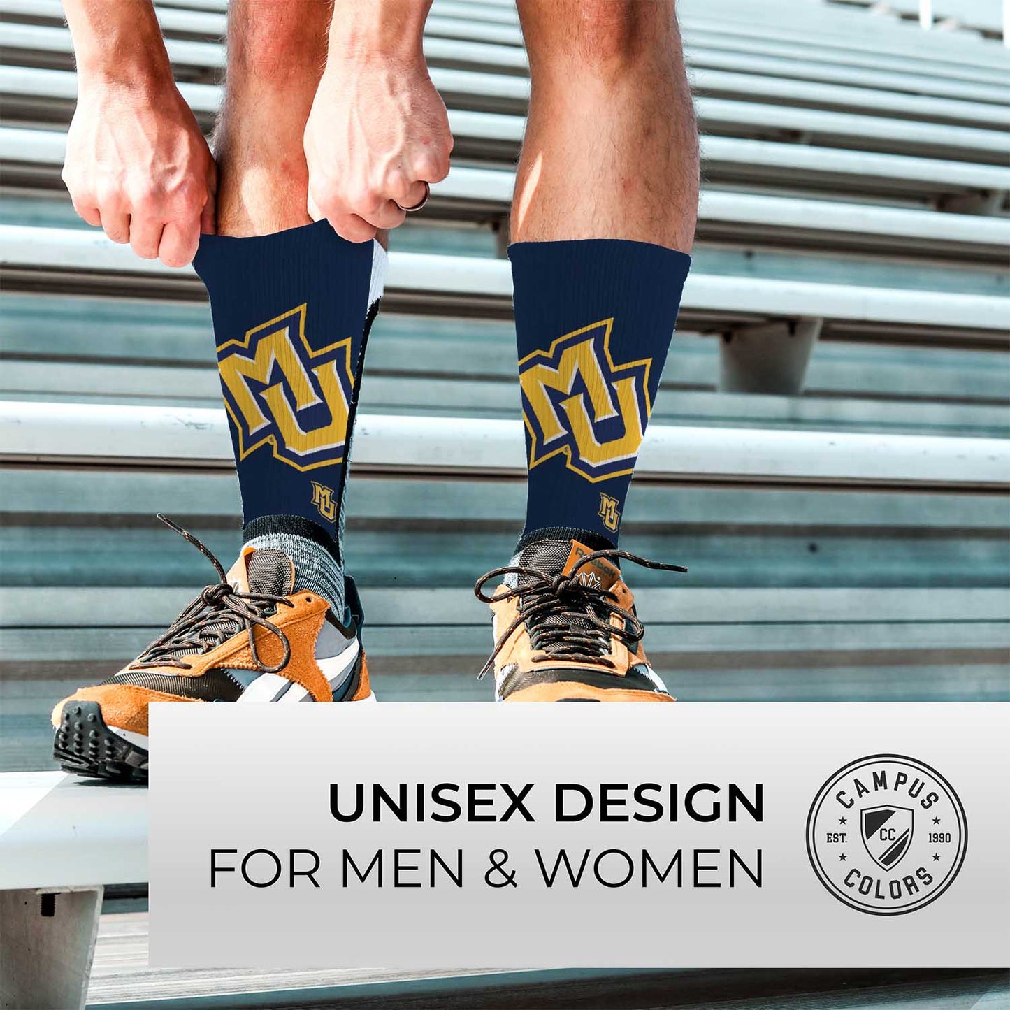 Marquette Golden Eagles NCAA Adult State and University Crew Socks - Navy
