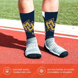Marquette Golden Eagles NCAA Adult State and University Crew Socks - Navy