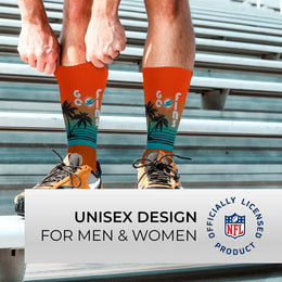 Miami Dolphins NFL Adult Zoom Location Crew Socks - Orange