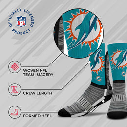 Miami Dolphins NFL Youth V Curve Socks - Teal
