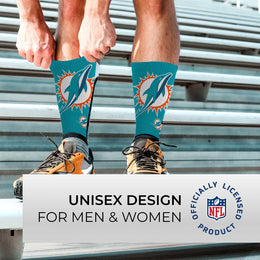 Miami Dolphins NFL Youth V Curve Socks - Teal
