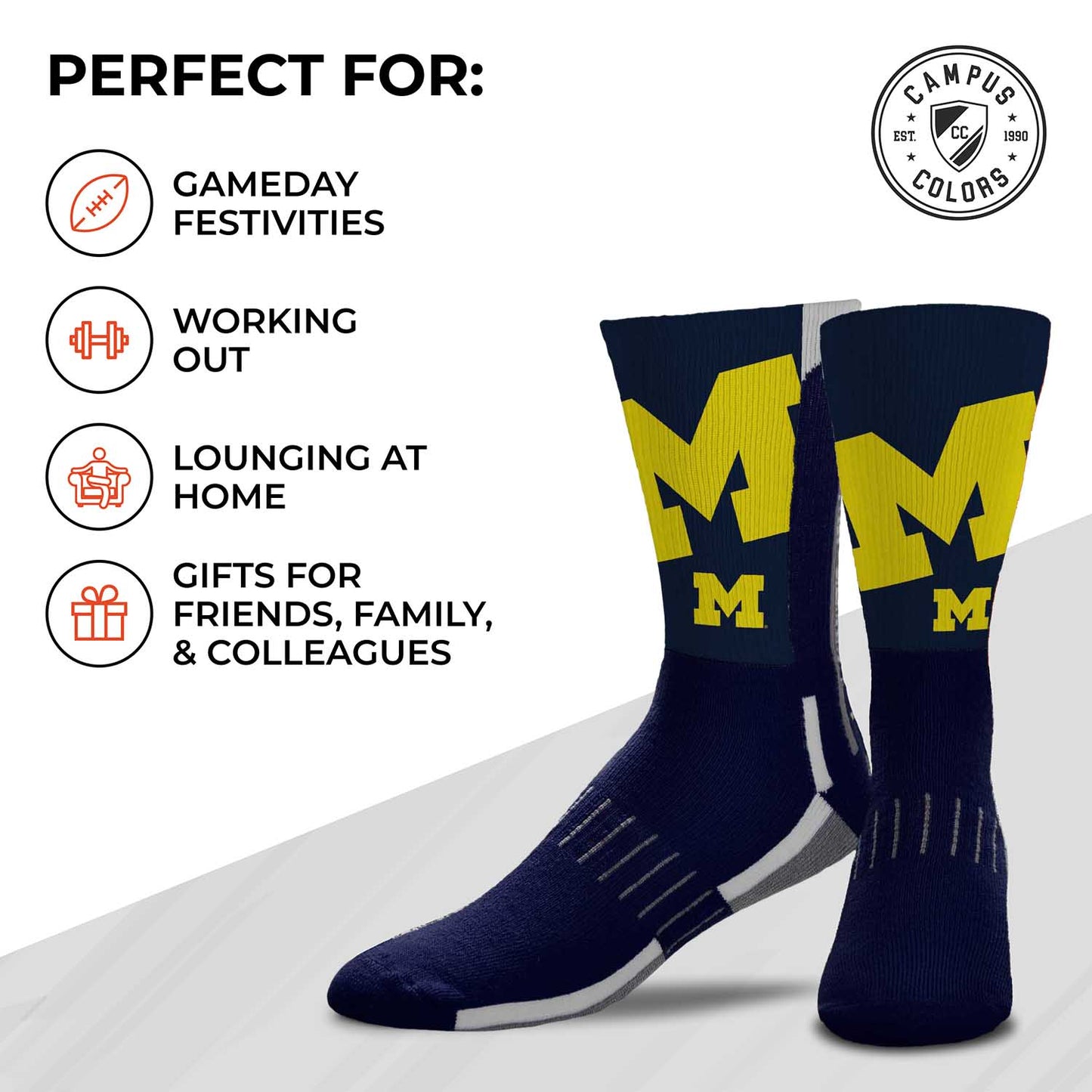 Michigan Wolverines NCAA Youth University Socks - Blue