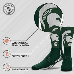 Michigan State Spartans NCAA Youth University Socks - Lime Green