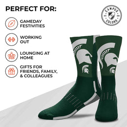 Michigan State Spartans NCAA Youth University Socks - Lime Green
