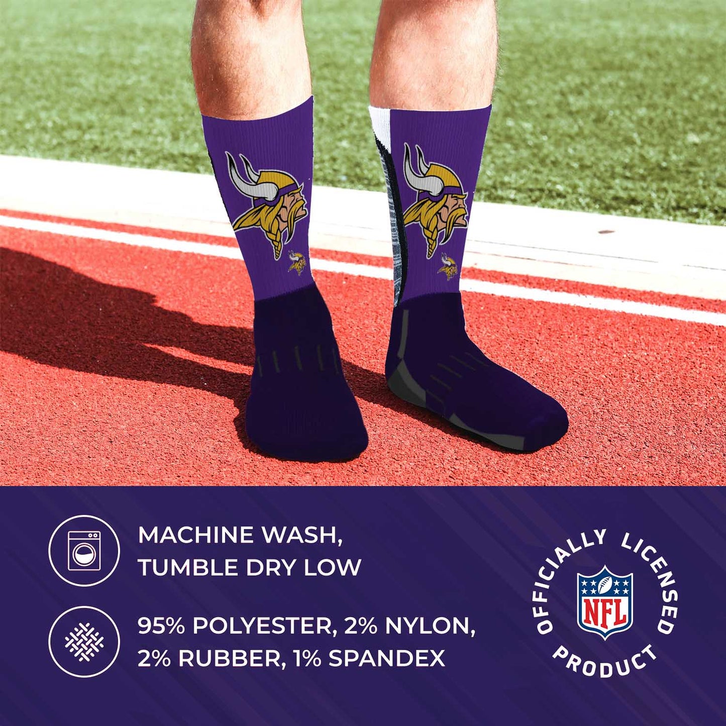 Minnesota Vikings NFL Youth V Curve Socks - Team Color