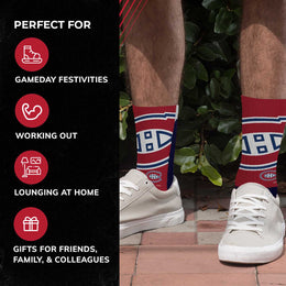 Montreal Canadiens Adult NHL Zoom Curve Team Crew Socks - Navy