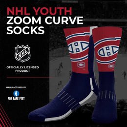 Montreal Canadiens Youth NHL Zoom Curve Team Crew Socks - Navy